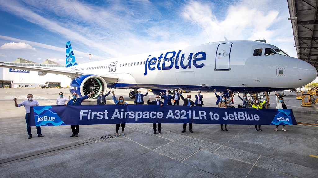 JetBlue receives first Airbus A321LR aircraft