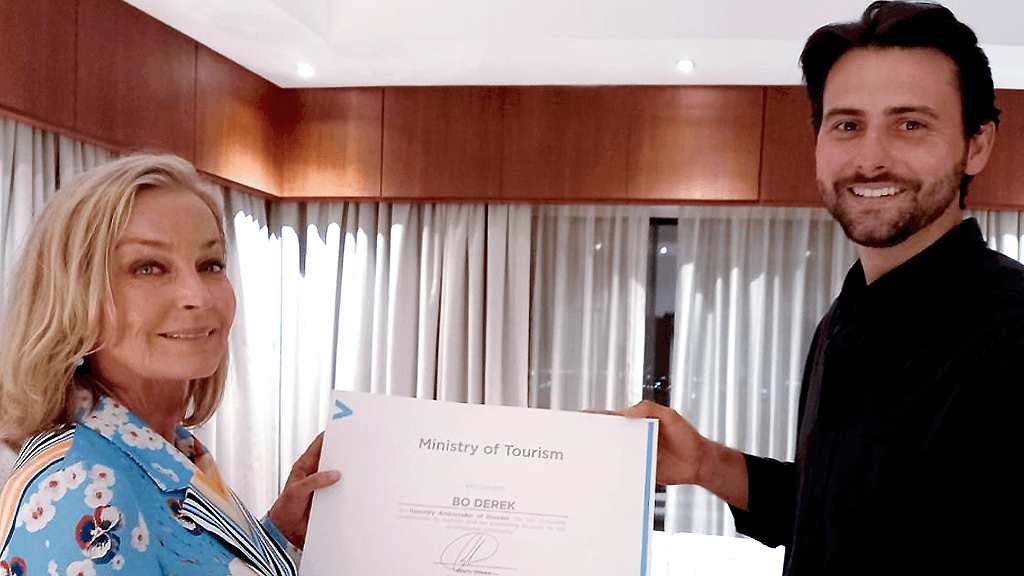 Bo Derek was appointed as Ecuador&apos;s tourism ambassador