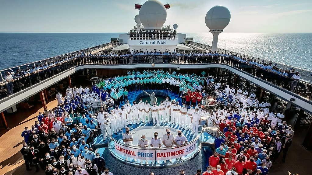 Carnival Pride sets sail on first cruise from Port Of Baltimore to The Bahamas