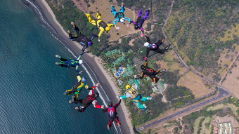 Skydiving captured tourist attention at Playa Tambor, Costa Rica